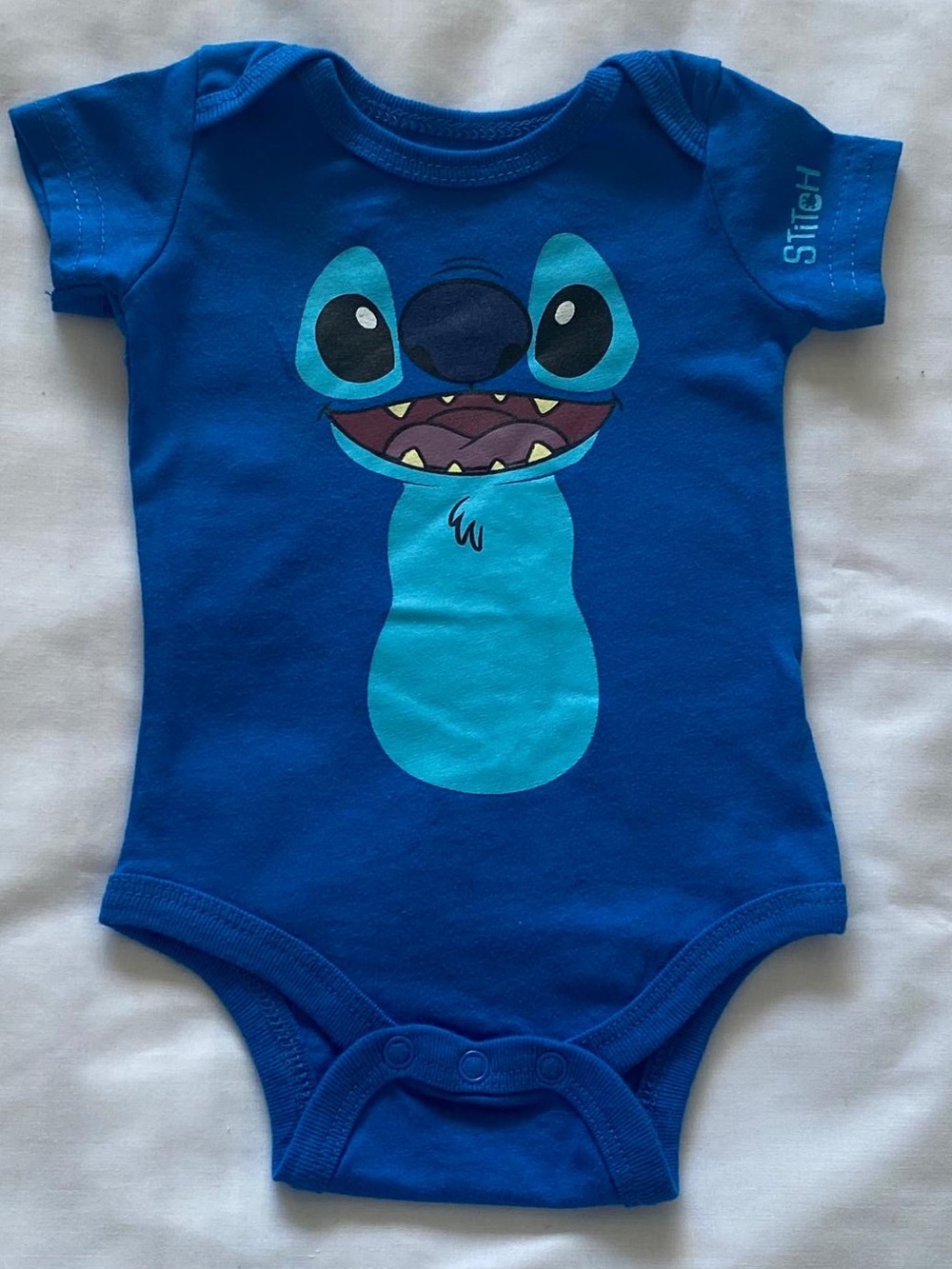 Disney Baby Stitch 3M Blue Short Sleeve Bodysuit